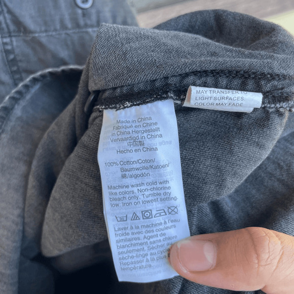 Madewell Pullover Shirt | Gray Cotton | Size S | Vintage Wash - Picture 4 of 5